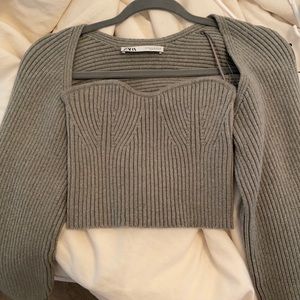 Zara two piece cropped sweater